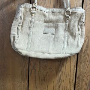 Espresso Cream Textured Tote Bag